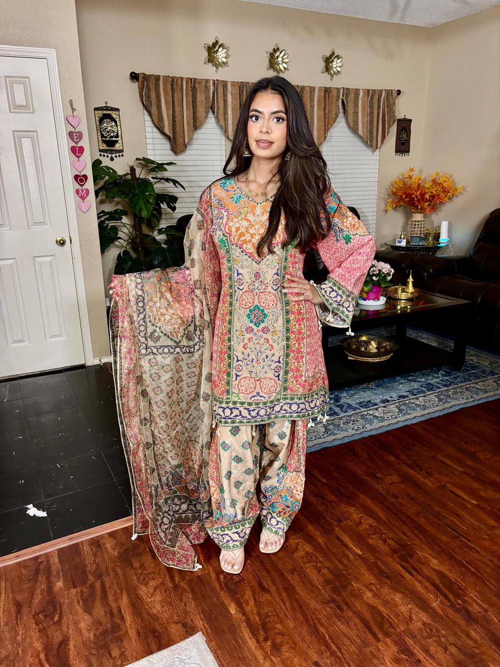 Multicolor Floral Print Salwar Suit
