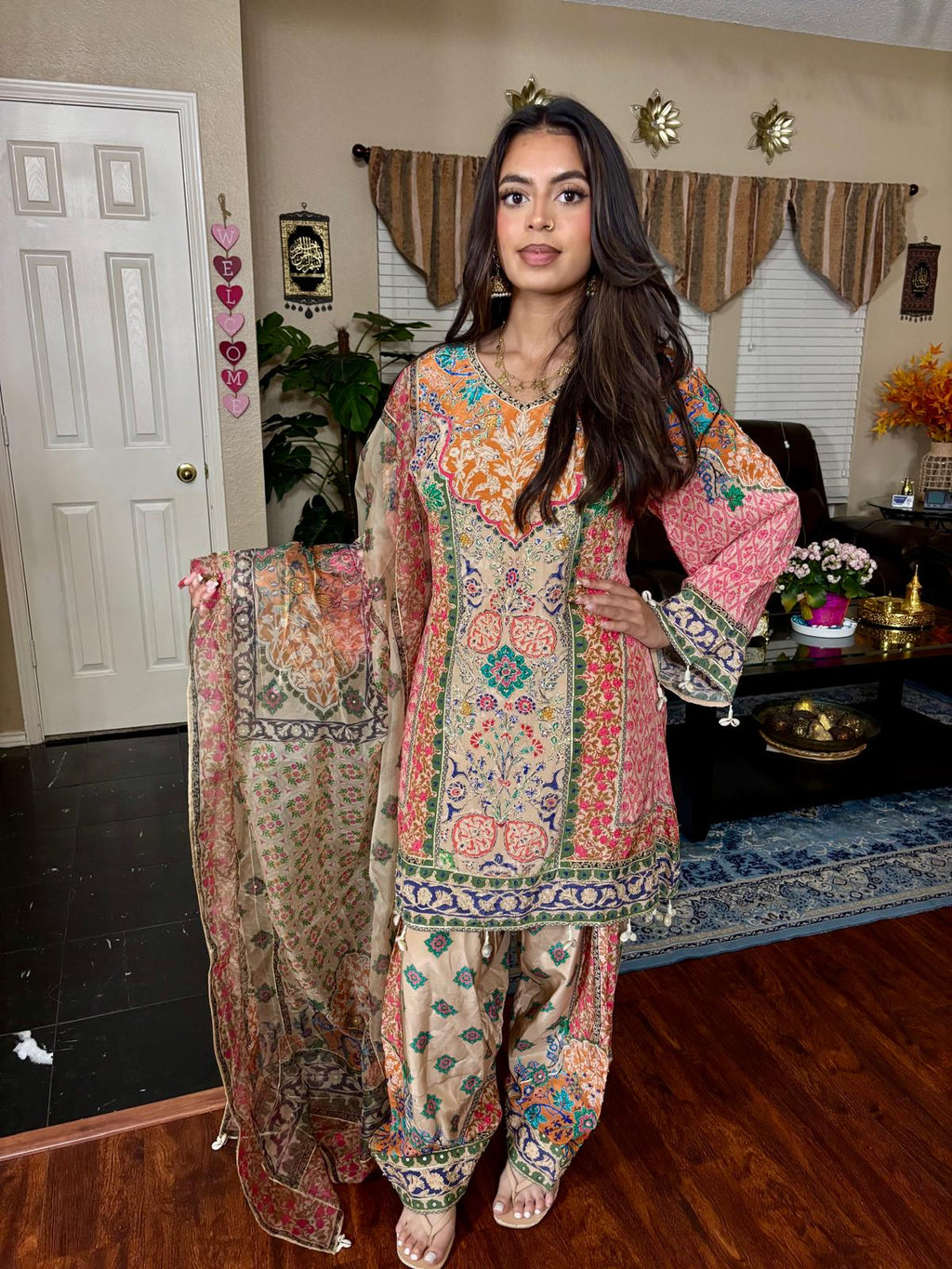 Multicolor Floral Print Salwar Suit