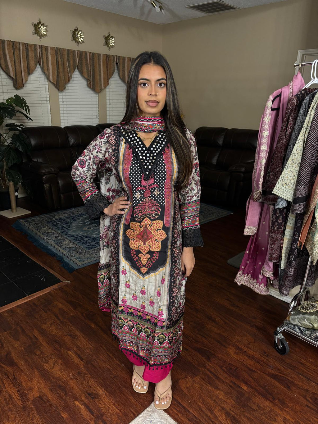 Multicolor Ethnic Digital Print Suit