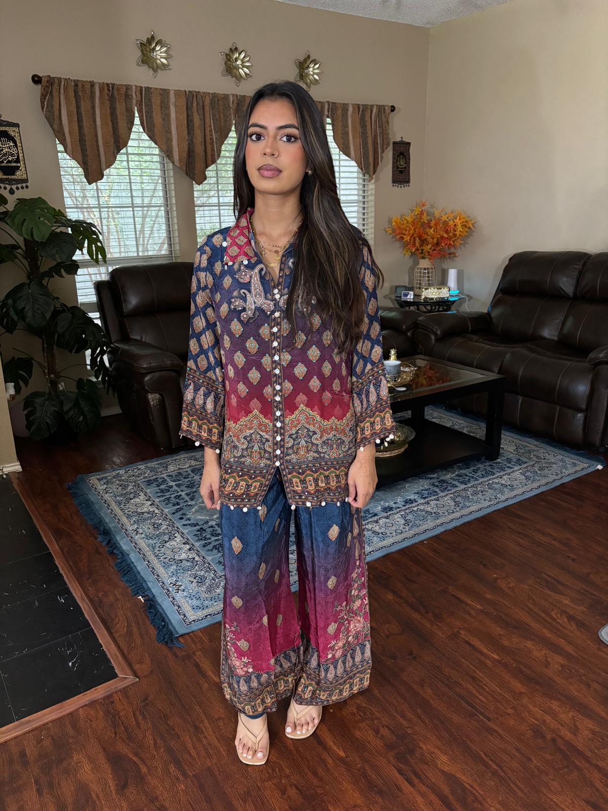 Red Boho Royale Co-Ord Set